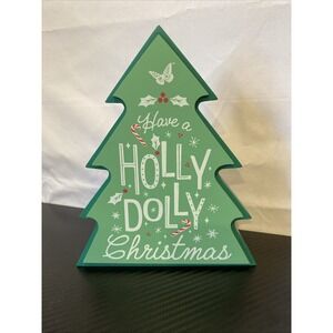 Dolly Parton Tree Shaped Christmas Wood Block